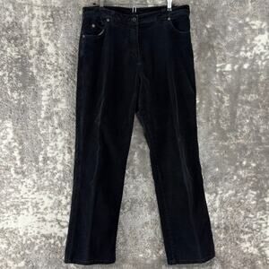 Woolrich Size 10 Corduroy Jeans Stretch Pants Black Button Zip Cotton Blend